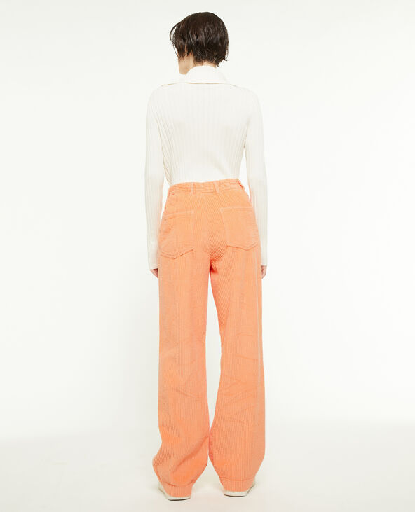 Pantalon velours droit avec pinces orange - Pimkie