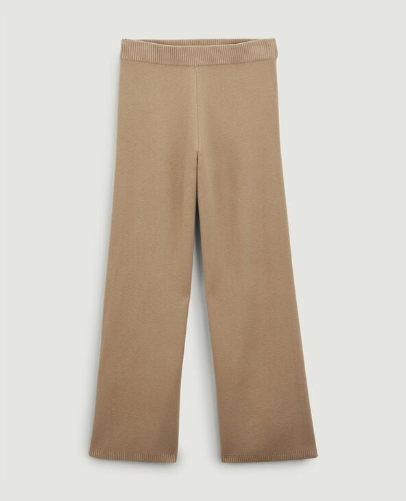 Pantalon large en maille marron - Pimkie