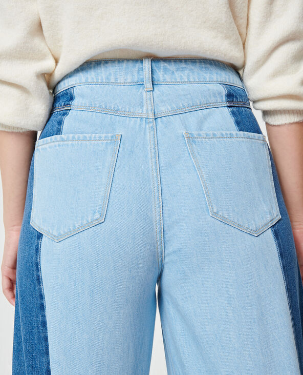 Jean wide bicolore bleu clair - Pimkie