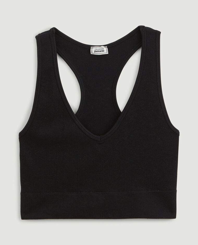 Brassière sans couture maille côtelée noir - Pimkie