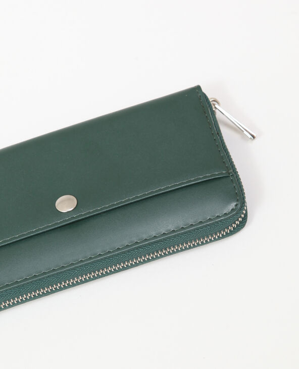 Portefeuille en simili cuir vert foncé - Pimkie