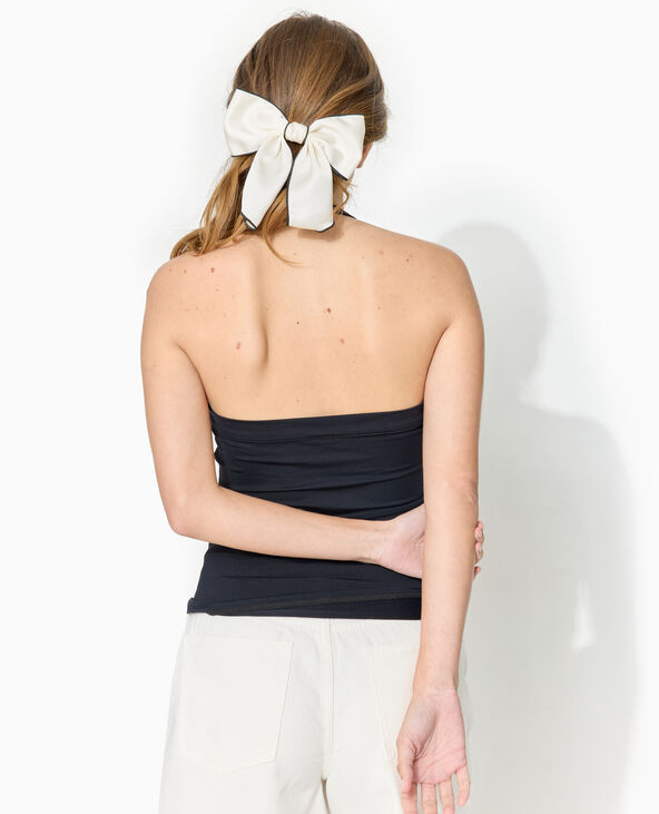 Dos-nu en maille extensible noir - Pimkie