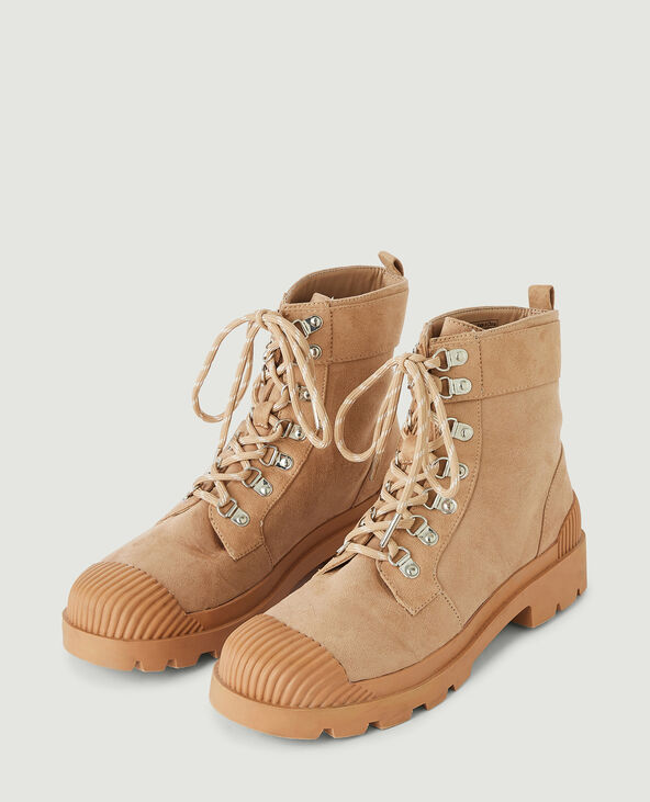 Bottines bimatières style montagne beige - Pimkie