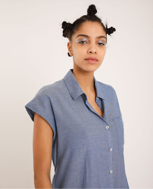 Robe chemise bleu clair - Pimkie