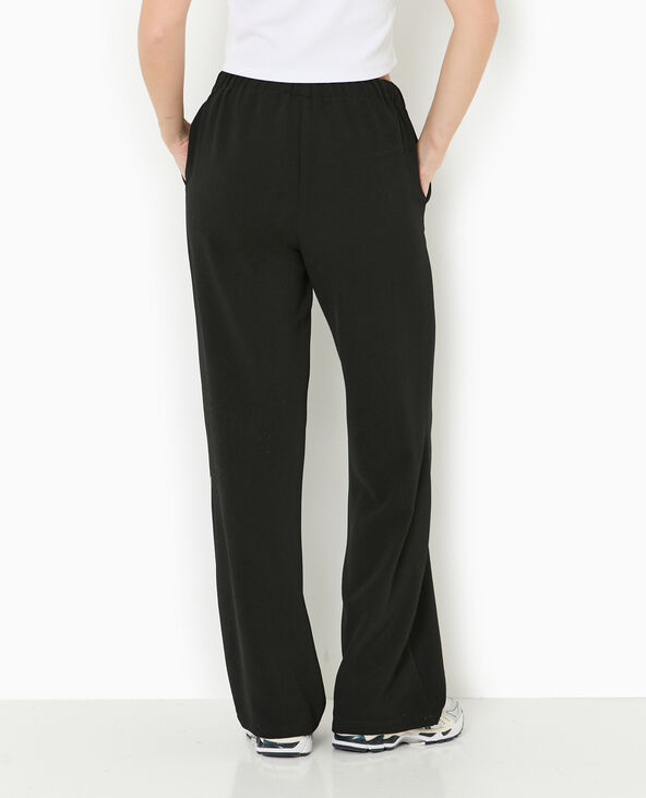 Pantalon fluide en tissu effet crêpe noir - Pimkie