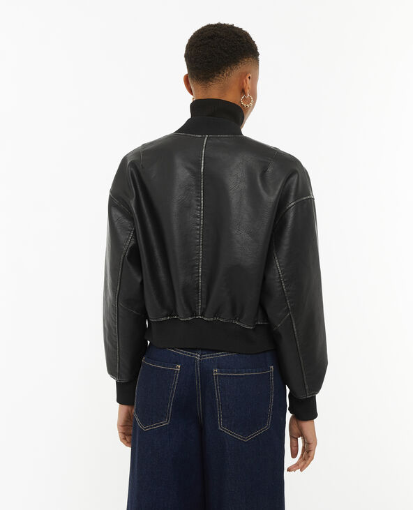 Bomber en simili noir - Pimkie