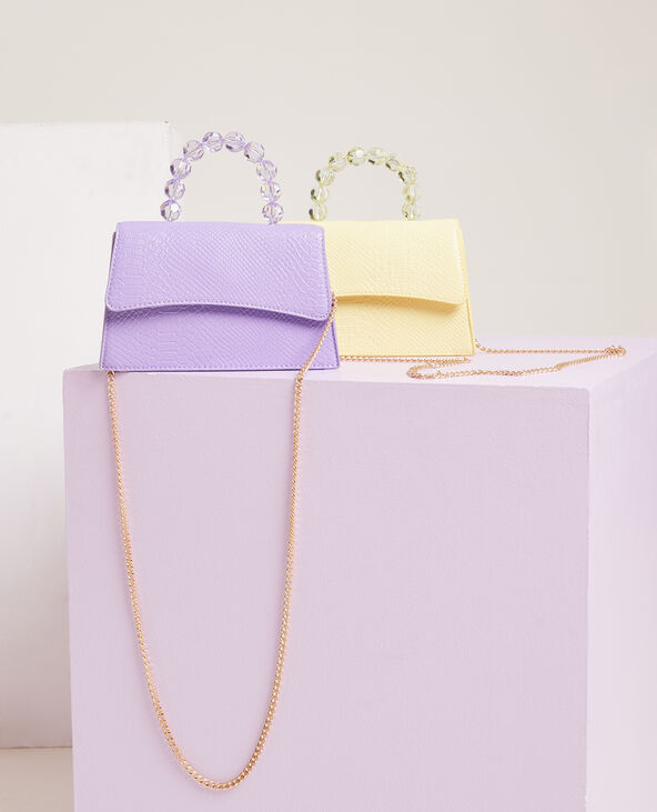 Sac boxy avec poignée perles jaune - Pimkie