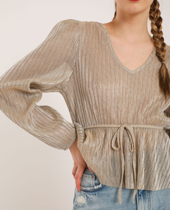 Blouse courte brillante doré - Pimkie