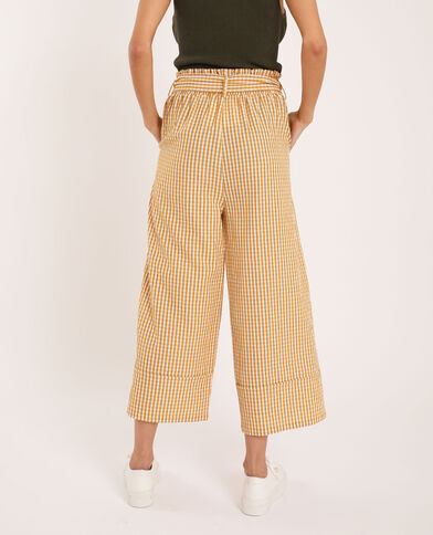 Pantalon large à carreaux jaune - Pimkie