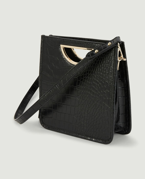 Sac rigide effet croco noir - Pimkie