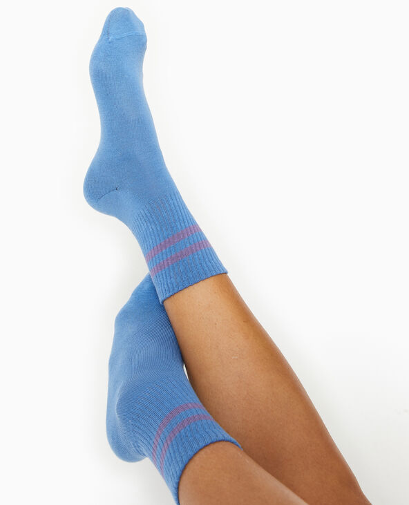 Paire de chaussettes avec bandes bleu - Pimkie