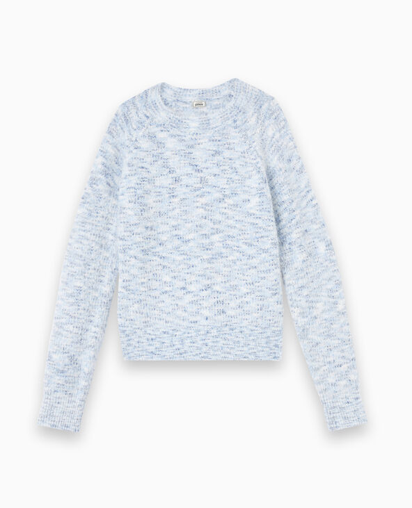 Pull col rond maille fluffy bleu clair - Pimkie