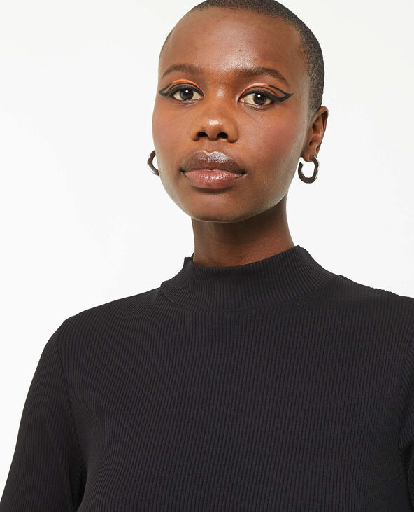 Robe midi moulante en maille côtelée noir - Pimkie