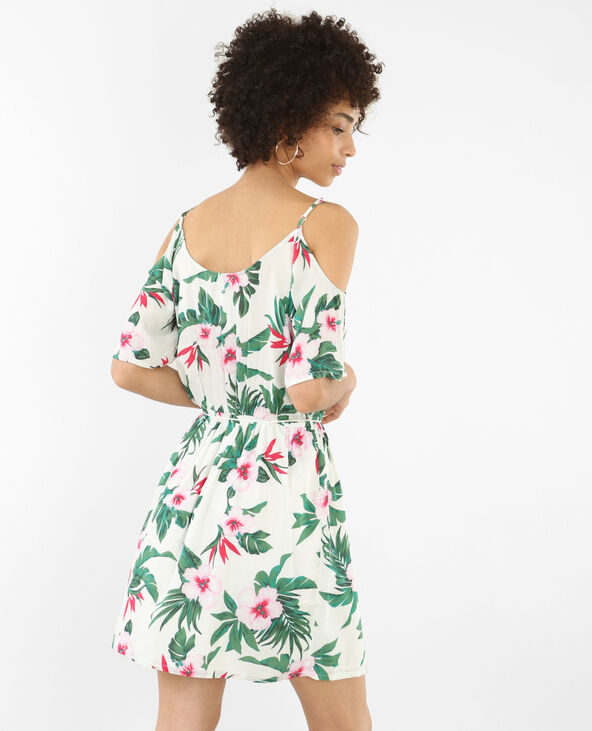 Robe imprimée tropical blanc - Pimkie