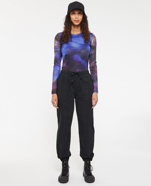 Pantalon cargo taille et bas élastiqués noir - Pimkie