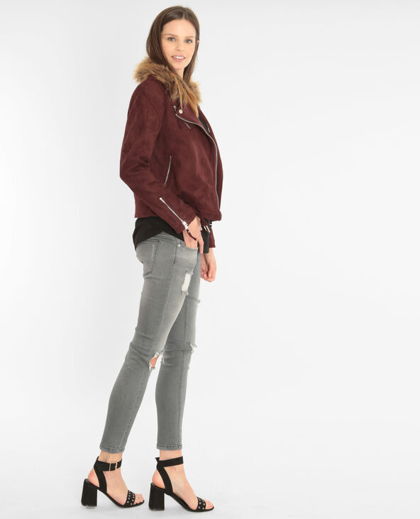 Veste suédine style motard violet - Pimkie