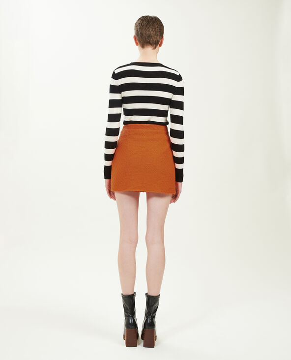 Jupe-short en tweed orange - Pimkie
