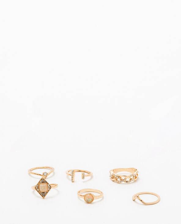 Lot de 6 bagues dor es