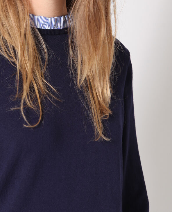 Pull chemise bleu marine - Pimkie