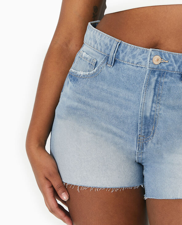 Short en jean bas coupés bleu clair - Pimkie