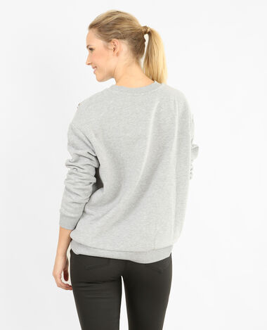 Sweat à bijoux gris chiné - Pimkie