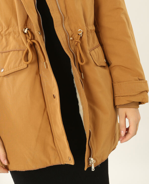 Parka longue à capuche jaune ocre - Pimkie