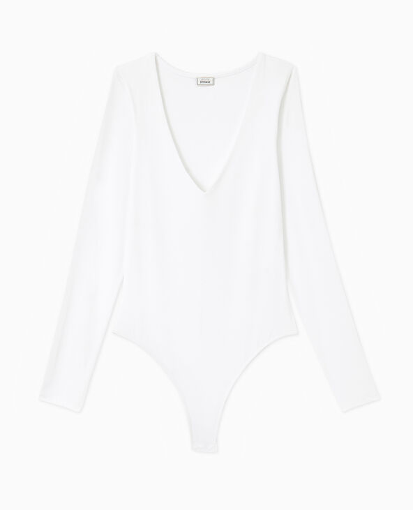 Body manches longues col V blanc - Pimkie