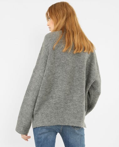 Pull chaud col roulé gris chiné - Pimkie