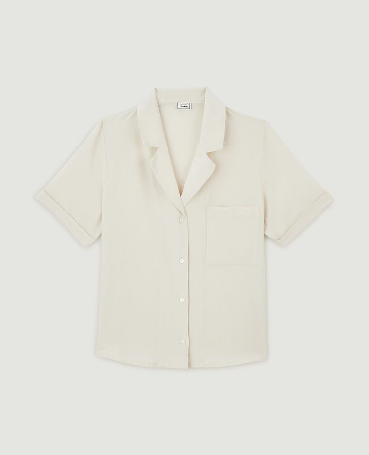 Chemise courte avec lin beige - Pimkie