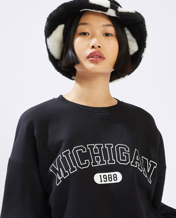 Sweat oversize Michigan noir - Pimkie