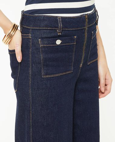 Jean Wide avec fermeture zippée apparente bleu - Pimkie