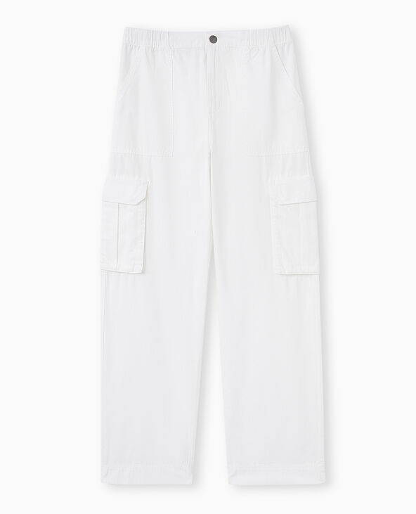 Pantalon large cargo blanc - Pimkie
