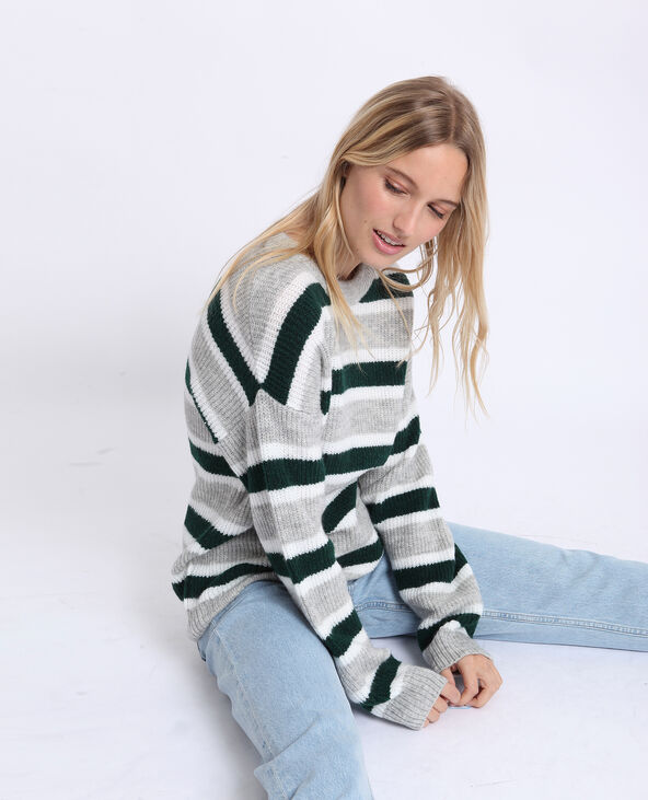 Pull à rayures gris clair - Pimkie