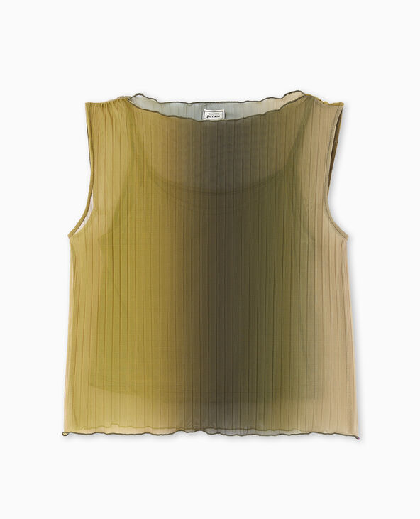 Top sans manches en tulle plissé vert clair - Pimkie