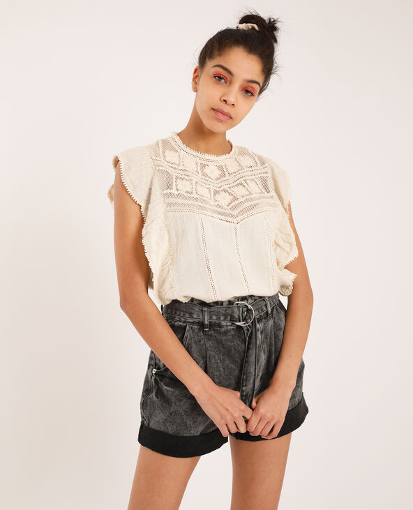 Top brodé rose clair - Pimkie