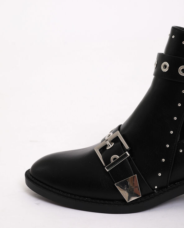Boots plates entrouvertes noir - Pimkie