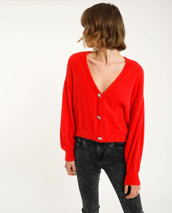 Gilet à boutons brillants rouge - Pimkie