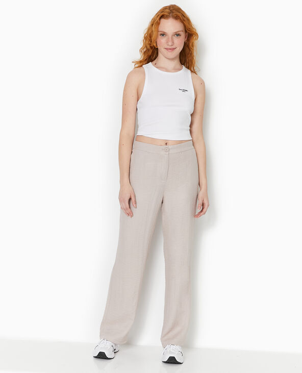 Pantalon droit souple en tissu fluide