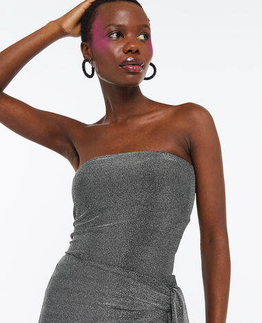 Bustier bandeau avec lurex noir - Pimkie