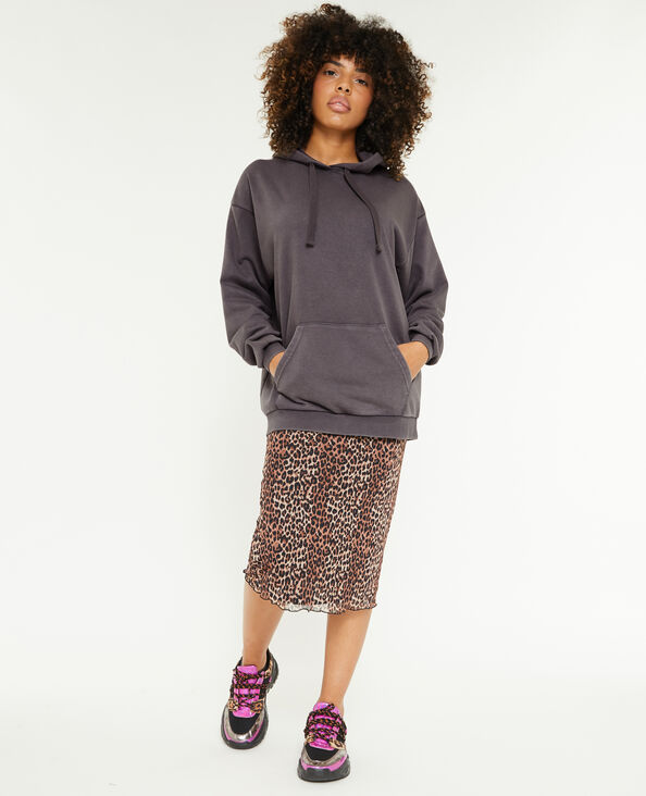 Sweat capuche oversize effet lavé gris foncé - Pimkie