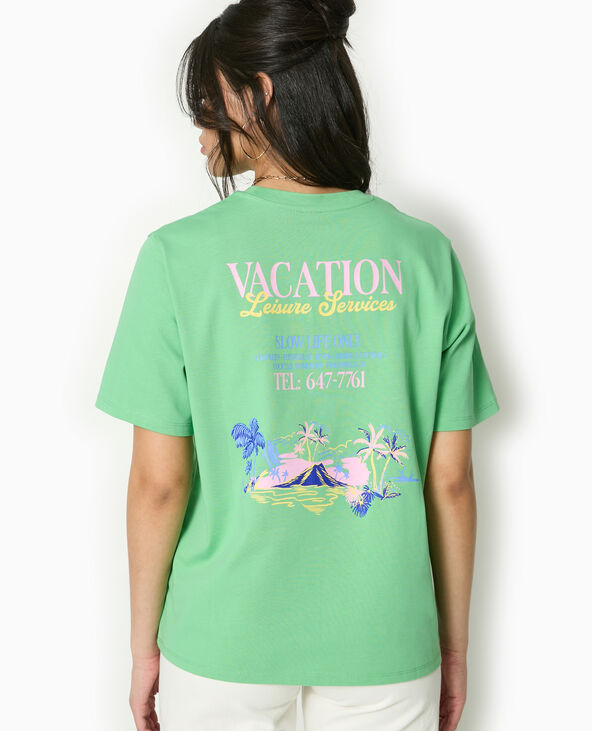 T-shirt oversize avec print devant et dos vert clair - Pimkie