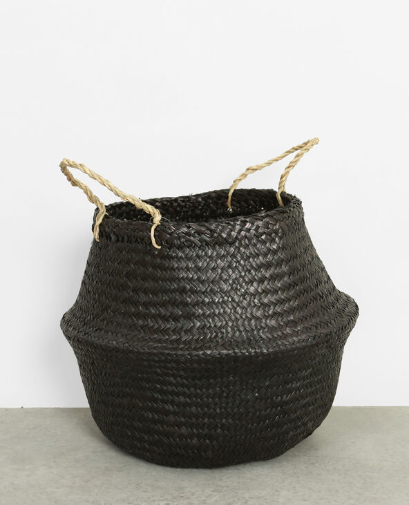 Panier tressé moyen noir - Pimkie