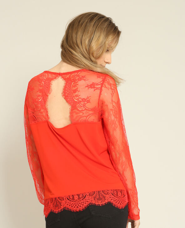 T shirt dentelle rouge hot sale
