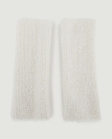 Manchons façon mitaines en maille fluffy écru - Pimkie