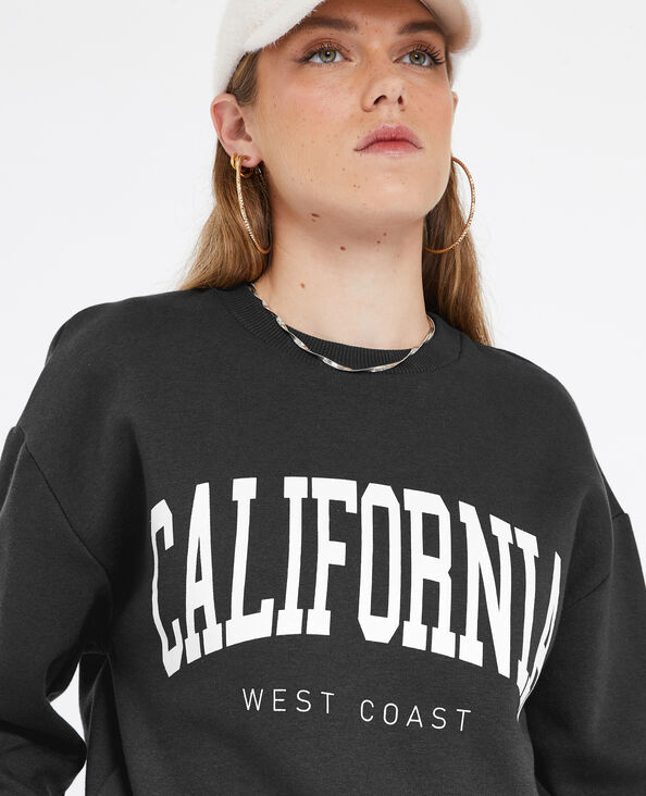 Sweat col rond imprimé gris foncé - Pimkie