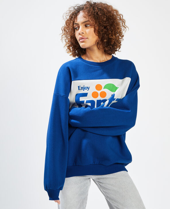 Sweat colorblock FANTA bleu électrique - Pimkie