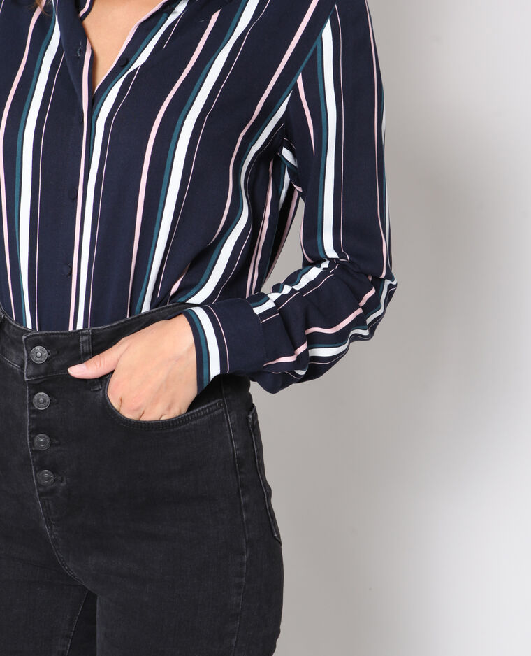 Chemise à rayures bleu marine - Pimkie
