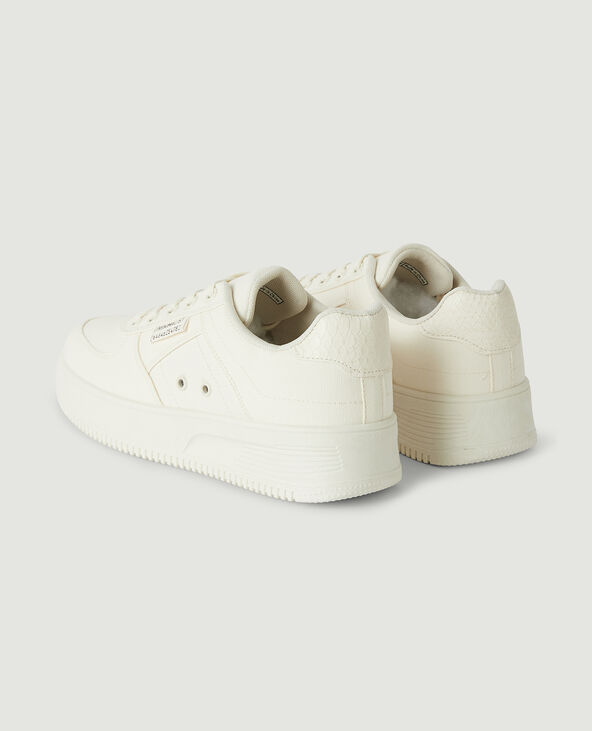 Sneakers toile compensées blanc - Pimkie
