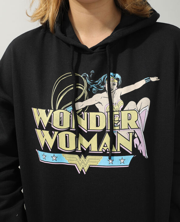 Sweat molleton à capuche Wonder Woman noir - Pimkie