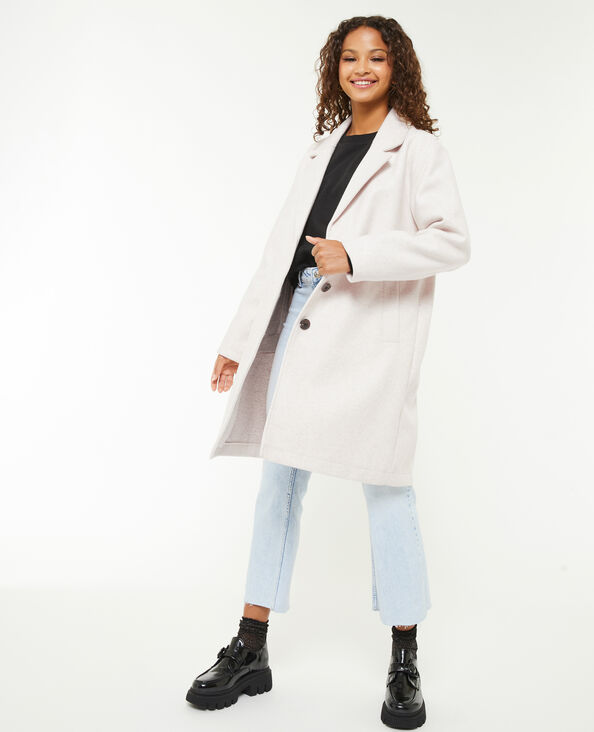 Manteau droit col tailleur beige - Pimkie